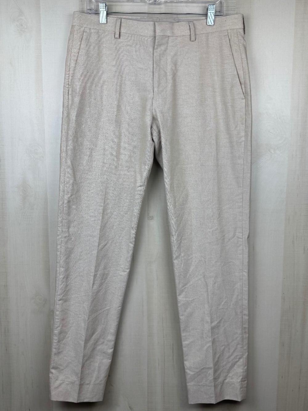 NWT J Crew Men’s Ludlow Flat Front Pants Khaki Lightweight Cotton 32x34 (32x32)
